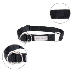 AMIPLAY Obroża półzaciskowa Samba - Czarna XL