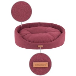 AMIPLAY Montana Legowisko owalne - Bordowe S