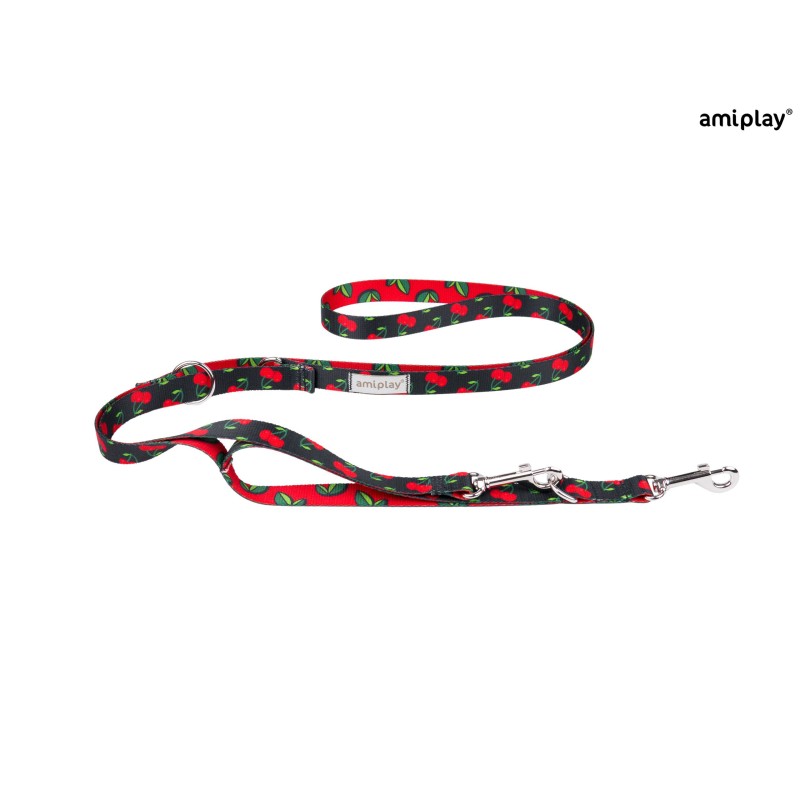 AMIPLAY Smycz regulowana 7 in 1 BeHappy - Cherry L