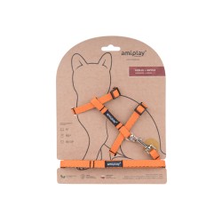 AMIPLAY Szelki + smycz dla kota Twist - Pomarańczowe M