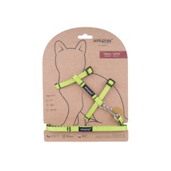 AMIPLAY Szelki + smycz dla kota Twist - Zielony M