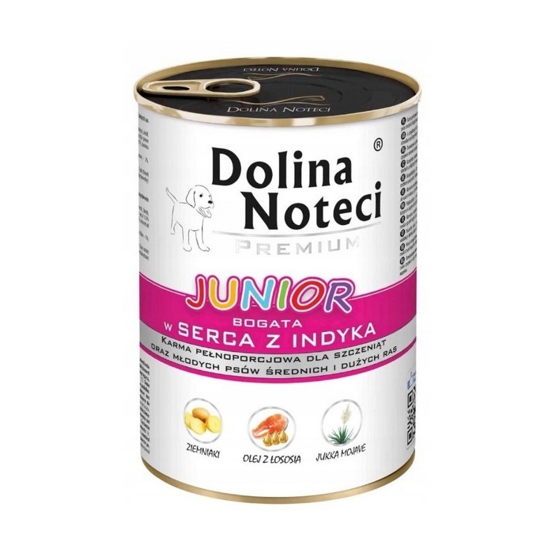 DOLINA NOTECI Premium Junior - serca z indyka 12x 400g