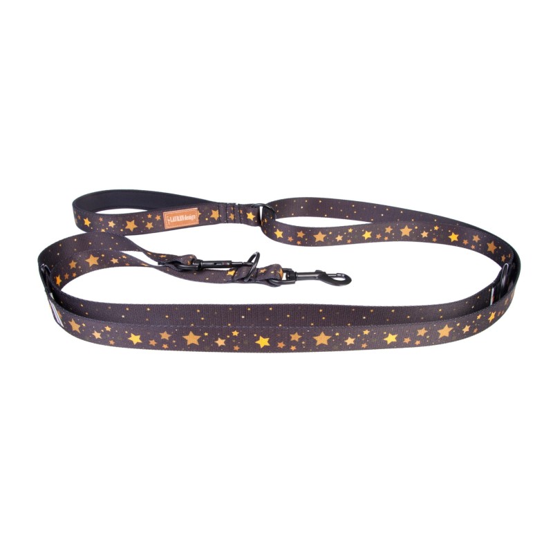 LAUREN DESIGN Color Smycz przepinana - stars 2,5cm x 145cm - 240cm