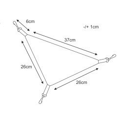 LAUREN DESIGN Hamak trójkątny dla gryzoni - tropic i róż minky
