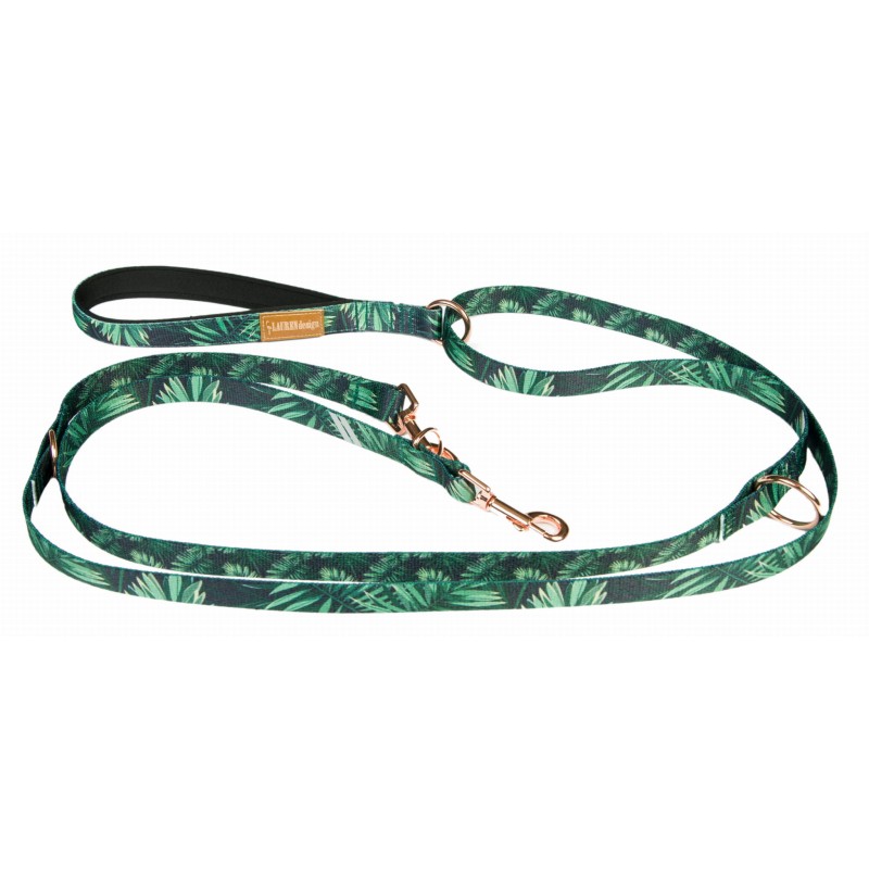 LAUREN DESIGN Color Smycz przepinana - forest gold 2cm x 145cm - 240cm