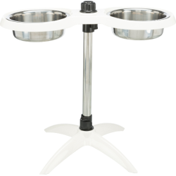 TRIXIE Stojak z miskami 2 x 1,6l / śr. 21 cm (melanina/stal nierdzewna) - biały