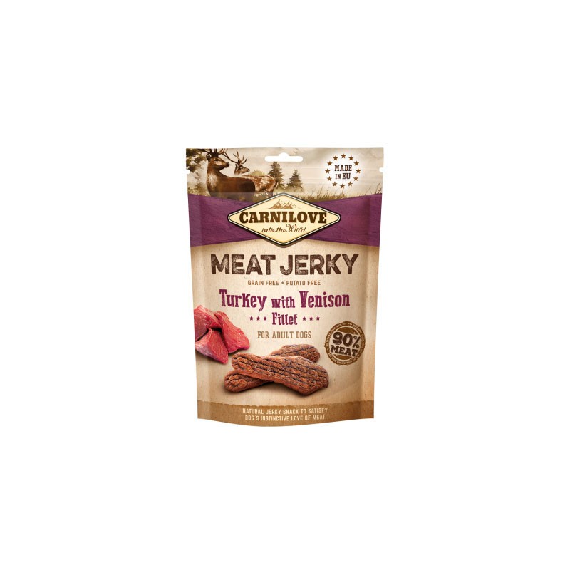 CARNILOVE JERKY Turkey with Venison Fillet 100g
