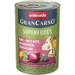 ANIMONDA GranCarno Superfoods Wołowina, burak, jeżyny, mniszek lekarski 400g 24x 400g