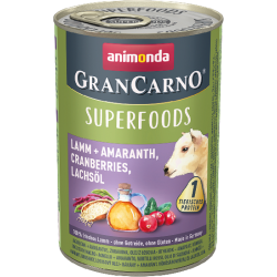 ANIMONDA GranCarno Superfoods Jagnięcina, amarantus, żurawina, olej z łososia 400g 24x 800g