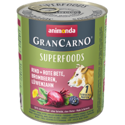 ANIMONDA GranCarno Superfoods Wołowina, burak, jeżyny, mniszek lekarski 800g 12x 800g