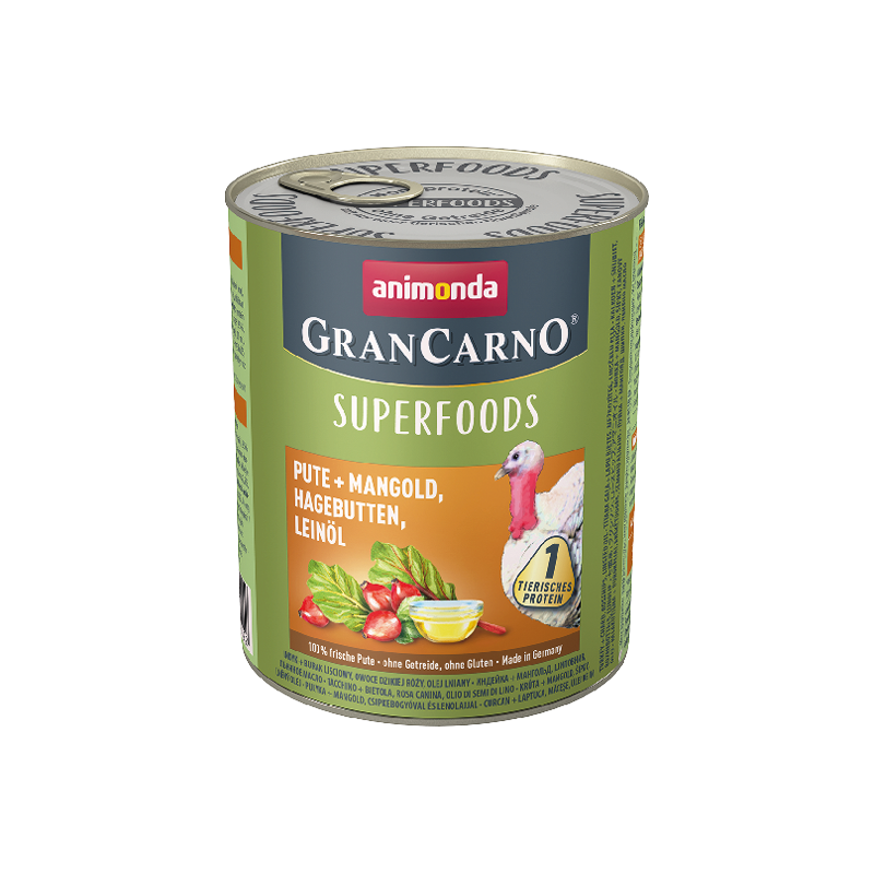 ANIMONDA GranCarno Superfoods Indyk, burak, owoce dzikiej róży, olej lniany 800g 24x 800g