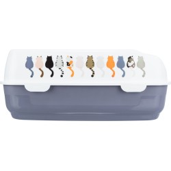 TRIXIE Kuweta Delio z wysokim obrzeżem - szara/biała