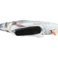 TRIXIE Zabawka z kocimiętką Ruszająca się ryba - Wriggle fish 30 cm, ładowana USB