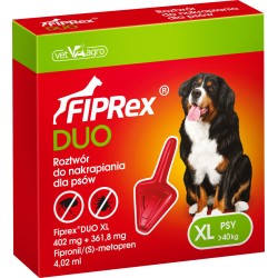 FIPREX DUO Krople XL (powyżej 40 kg) (1 pipeta x 4,02 ml)