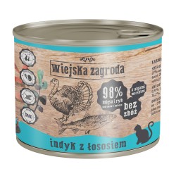 WIEJSKA ZAGRODA dla kota - Indyk z łososiem (puszka) 400g