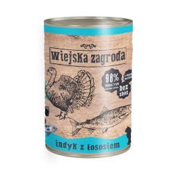 WIEJSKA ZAGRODA dla kota - Indyk z łososiem (puszka) 400g