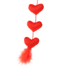 DINGO Wędka dla kota Love - Serca z piórkami