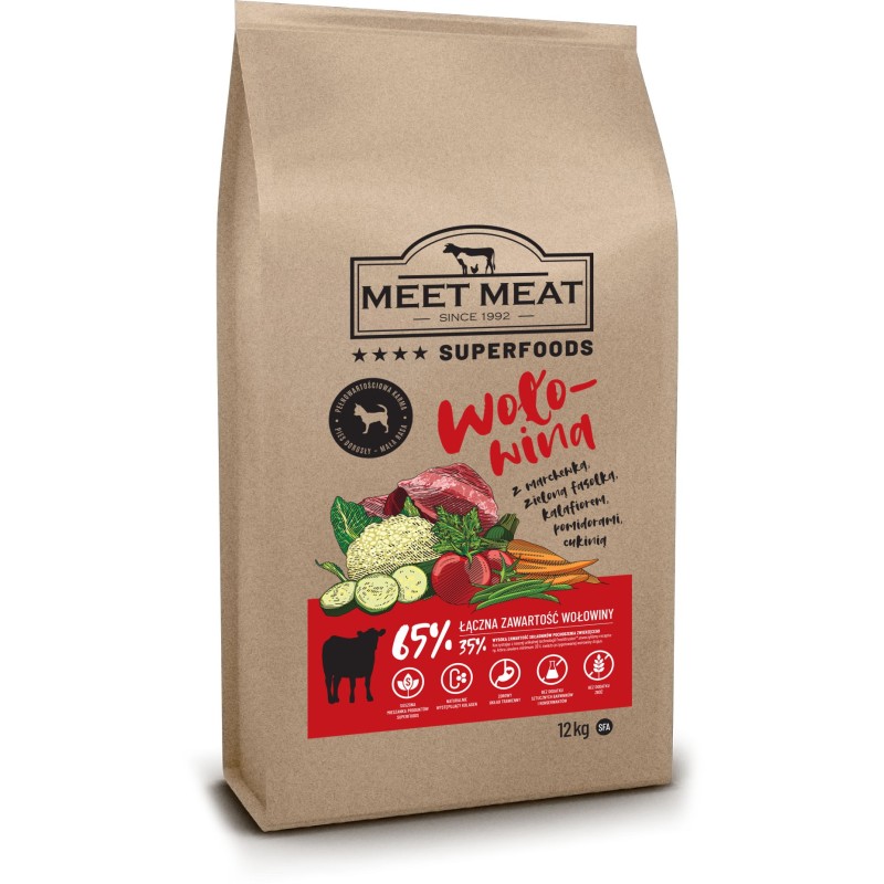 MEET MEAT Superfoods Adult Small Wołowina Angus 2kg