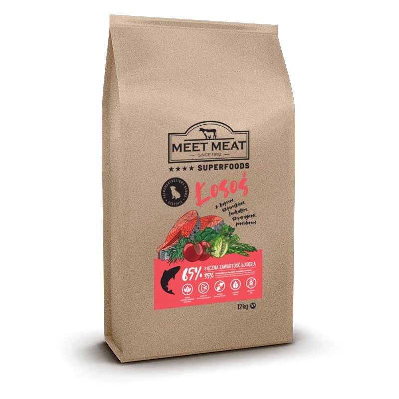 MEET MEAT Superfoods Puppy Łosoś 12kg