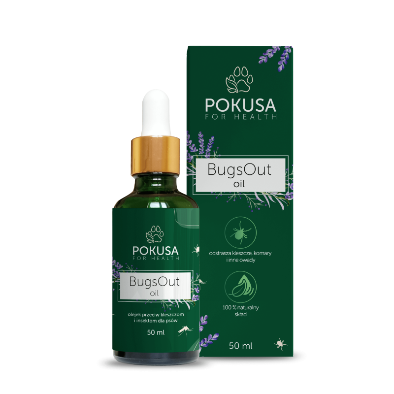POKUSA BugsOut oil - olejek przeciw kleszczom i insektom dla psów 50ml