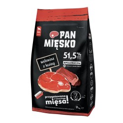 PAN MIĘSKO dla psów Wołowina z koziną - rozmiar chrupek: M (średni) 9 kg