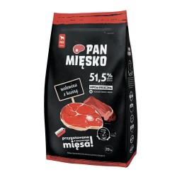 PAN MIĘSKO dla psów Wołowina z koziną - rozmiar chrupek: M (średni) 9 kg