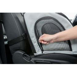 TRIXIE Zabudowany fotelik fotel samochodowy dla zwierząt (44 × 37 × 40 cm) - szary / czarny