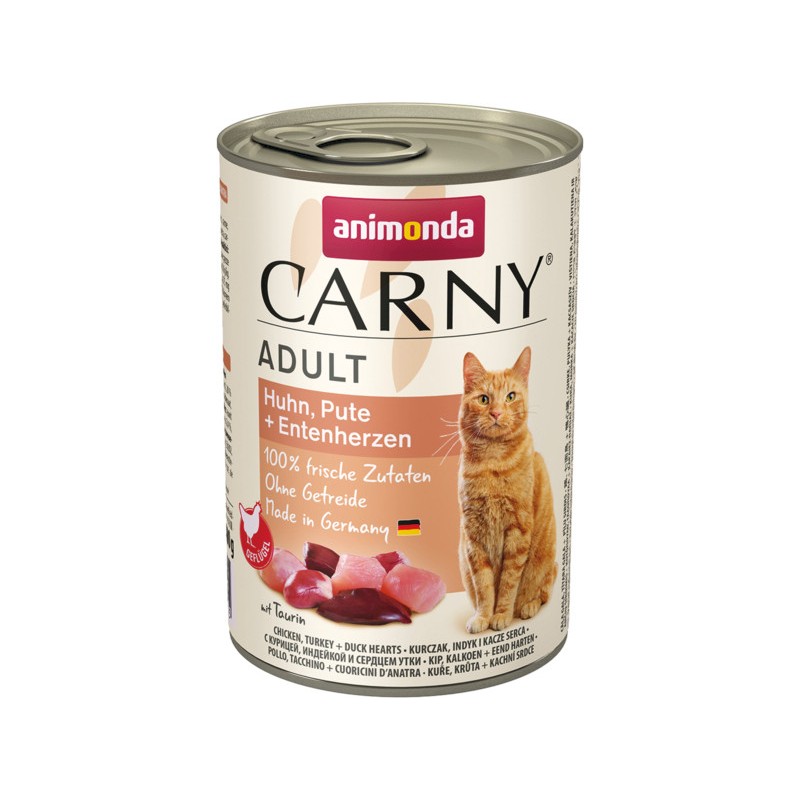 ANIMONDA Carny Adult - Kurczak, Indyk i kacze serca 400g 24x 400g
