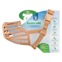 BASKERVILLE Anti Scavenge Classic beżowy - kaganiec dla ras o dłuższym pysku 1