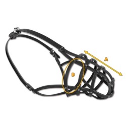 DINGO Skórzany kaganiec dla psa: Bokser – nitowany Bokser - mały