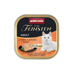 ANIMONDA Cat Vom Feinsten Adult - Z kurczakiem, filetem z łososia i szpinakiem 32x 100g