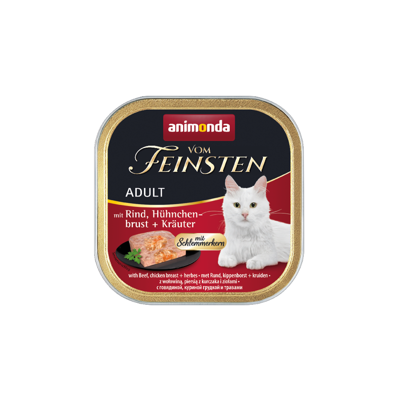 ANIMONDA Cat Vom Feinsten Adult - Z wołowiną, piersią kurczaka i ziołami 100g