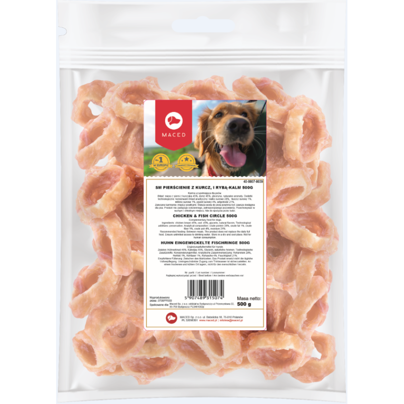 MACED Kość prasowana z kurczakiem 6 cm 500g