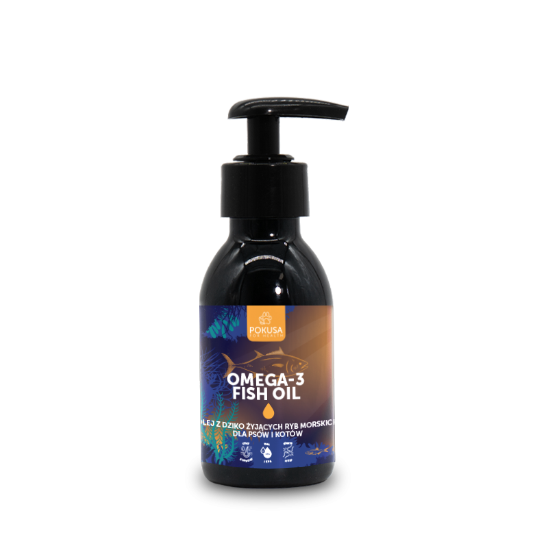 POKUSA Omega-3 Fish Oil - Olej z dziko żyjących ryb morskich dla psów i kotów 1000ml