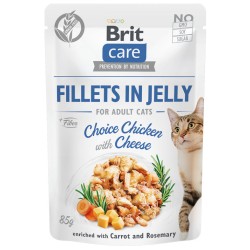 BRIT CARE CAT Fillets in jelly Choice Chicken with Cheese 85g (saszetka)