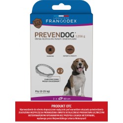 FRANCODEX Obroża biobójcza Prevendog 60 cm dla małych i średnich psów do 25 kg - 2 szt.