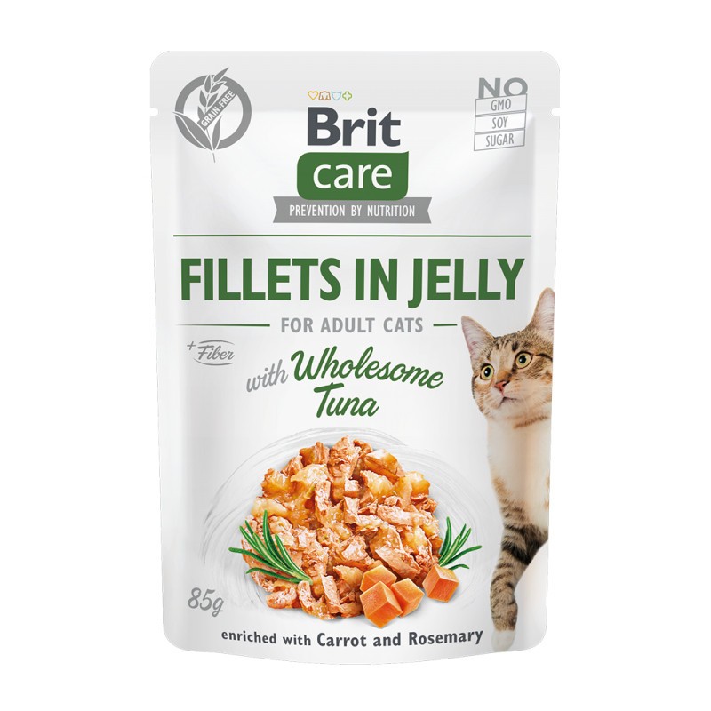 BRIT CARE CAT Fillets in jelly Wholesome Tuna 85g (saszetka)