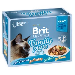BRIT PREMIUM CAT Family Plate Box Gravy saszetki w sosie (12x 85g)