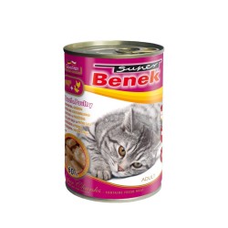 SUPER BENEK Kot Chunks - Wołowina z drobiem 415g