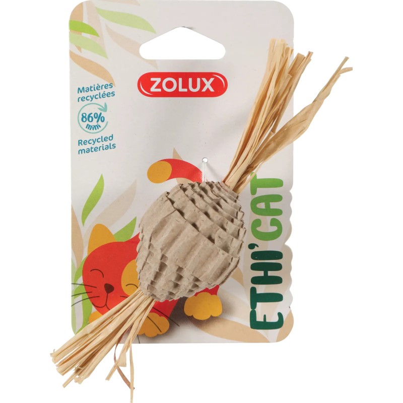 ZOLUX Zabawka dla kota ETHICAT piłka z tektury i liście kukurydzy