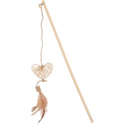 ZOLUX Zabawka dla kota ETHICAT wędka serce z rattanu i piórka