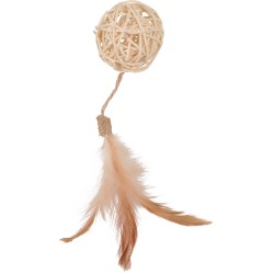 ZOLUX Zabawka dla kota ETHICAT piłka z rattanu i piórka