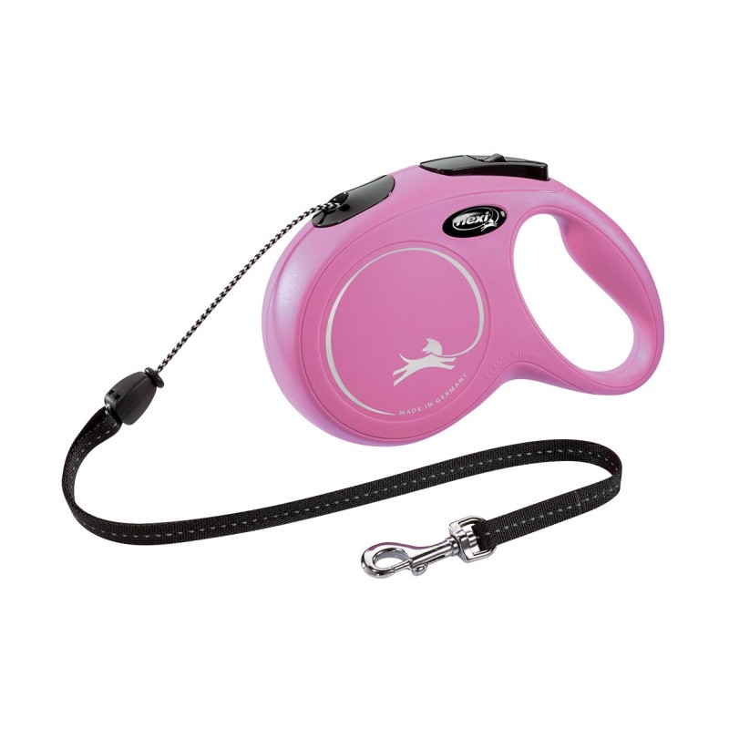FLEXI Smycz automatyczna New Classic Linka S (5m) do 12kg - Różowa