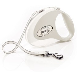 FLEXI Smycz automatyczna Style M taśma 5 m do 25kg - Biała