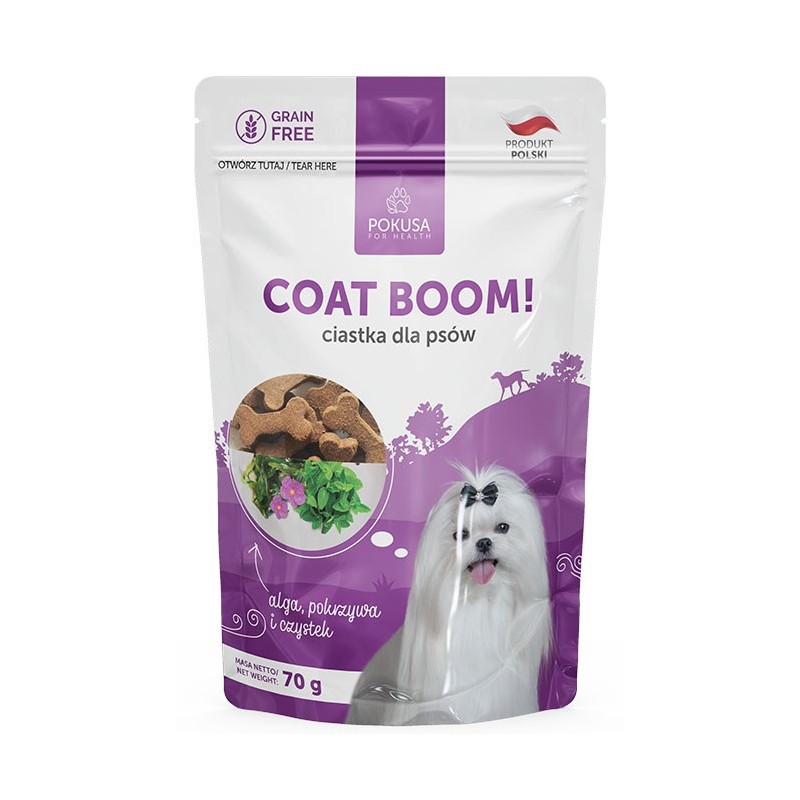 POKUSA Fun and Mniam ciastka dla psów Coat Boom! 70g