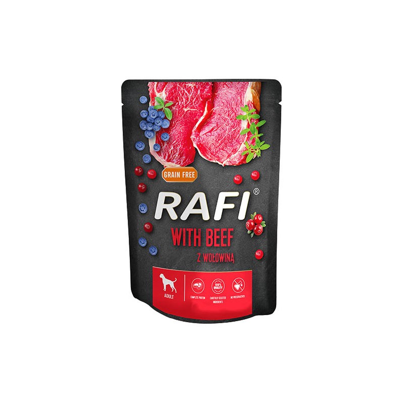 DOLINA NOTECI RAFI Wołowina, borówki, żurawina 300g (saszetka) 12x 300g