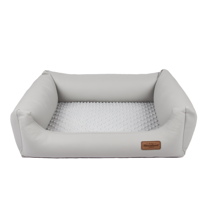 RECOBED Kanapa Lincoln ekoskóra srebrno-szarny rozmiar L: 100 x 80 x 24 cm