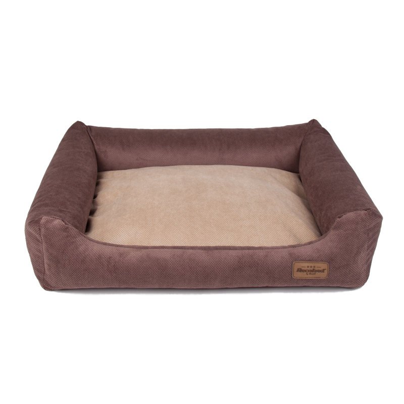 RECOBED Kanapa Siberian Brąz, double pillow Beż/Brąz rozmiar M: 80 x 65 x 14 cm