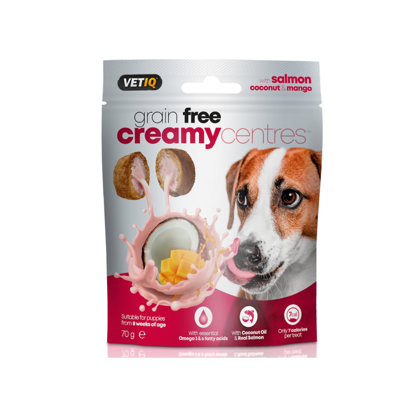 VetiQ Creamy Centres Przysmaki bezzbożowe łosoś kokos mango 70g