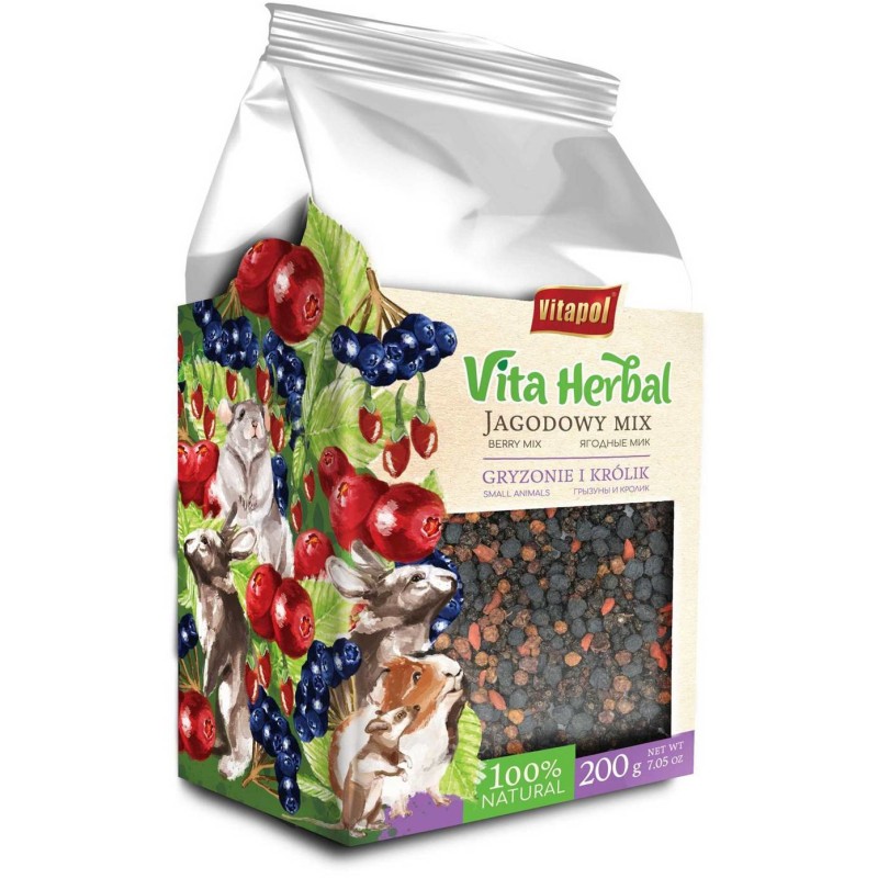 VITAPOL Vita Herbal dla gryzoni i królika - jagodowy mix 200g